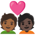 🧑🏾‍❤️‍🧑🏿 couple with heart: person, person, medium-dark skin tone, dark skin tone display on Google